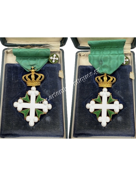 Officer of the Order of Saints Maurice and Lazarus in Gold by E. Gardino in original box, Italy