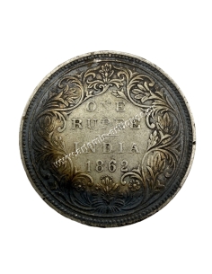 1 Rupee 1862 Victoria Βρετανική Ινδία Ποικιλία 10 Τελείες 2