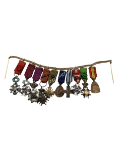 WWI Bar of 10 Miniature Medals, French - Belgian - Italian - Swedish