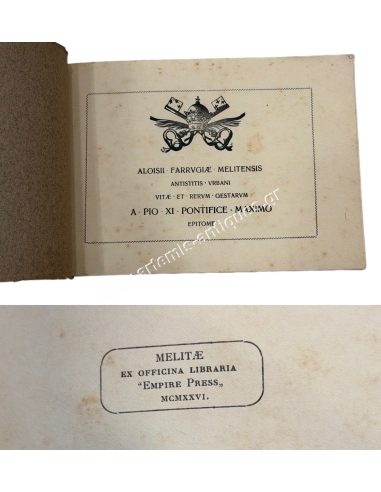 A Pio XI Pontifice Maximo Epitome, Aloisii Farrvglae Melitensis 1929