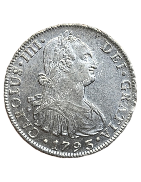8 Reales 1793 IJ Charles IV Περού UNC