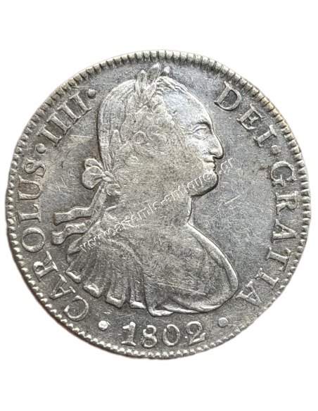 8 Reales 1802 FT Charles IV New Spain, Mexico UNC