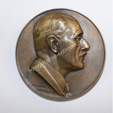 A HENRI-MARCEL MAGNE MCMXXXVI - Μπρούτζινο μετάλλιο του P. Turin