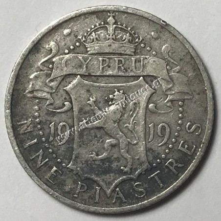 9 Piastres 1919 Cyprus