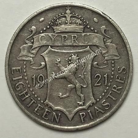 18 Piastres 1921 Cyprus
