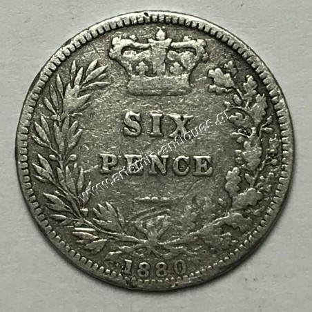 6 Πένες 1880 Ηνωμένο Βασίλειο