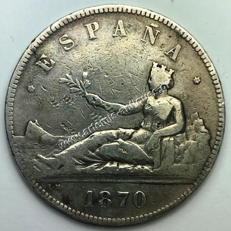 5 Pesetas 1870 Προσωρινή Κυβέρνηση Ισπανία