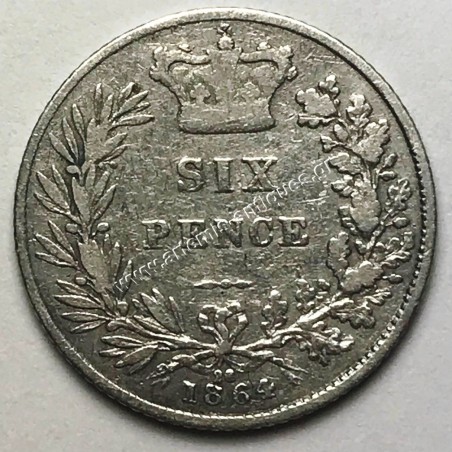 6 Pence 1864 die 28 Ηνωμένο Βασίλειο